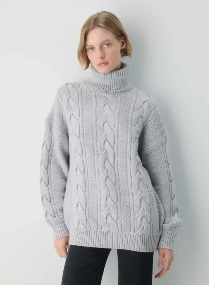 Pull à col roulé en laine mérinos Heritage Knit