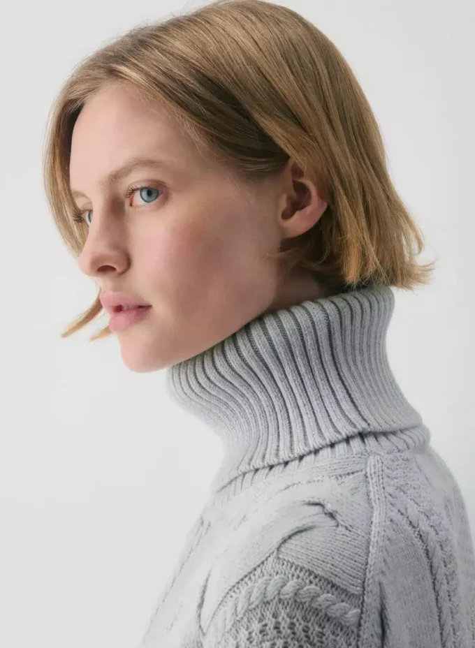 Pull à col roulé en laine mérinos Heritage Knit