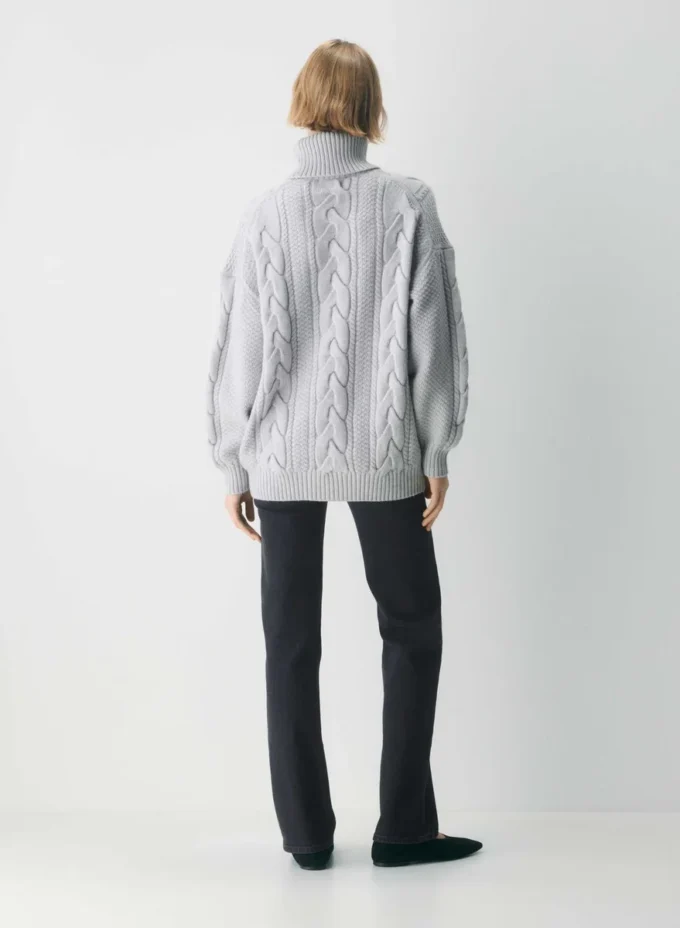 Pull à col roulé en laine mérinos Heritage Knit