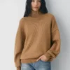 Pull à col roulé en laine mérinos épaisse