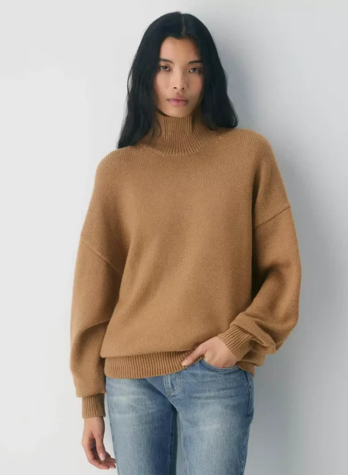 Pull à col roulé en laine mérinos épaisse