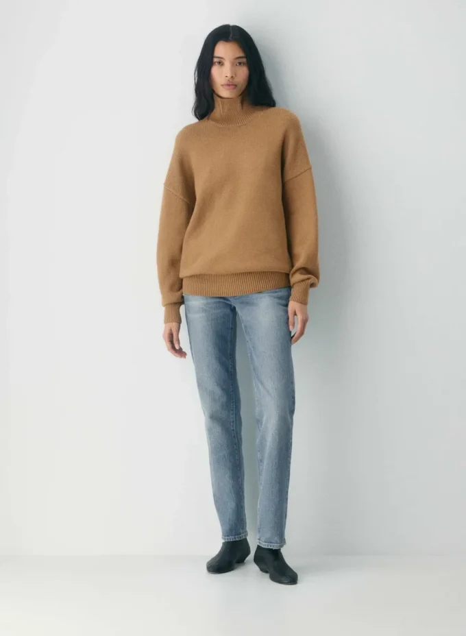 Pull à col roulé en laine mérinos épaisse