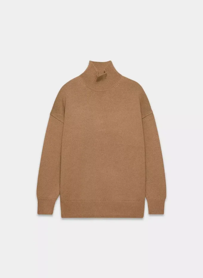 Pull à col roulé en laine mérinos épaisse