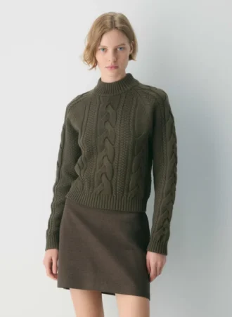 Pull à col roulé et manches longues en laine mérinos Heritage Knit