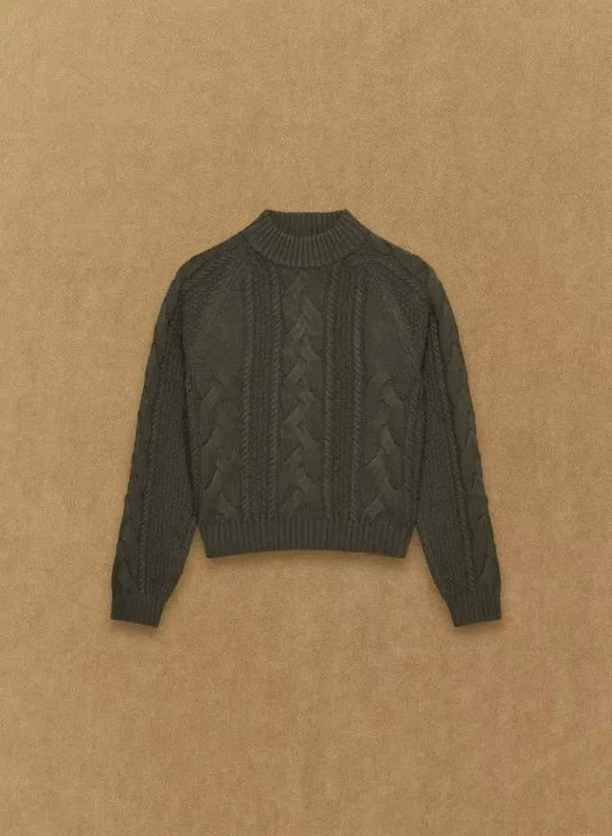 Pull à col roulé et manches longues en laine mérinos Heritage Knit