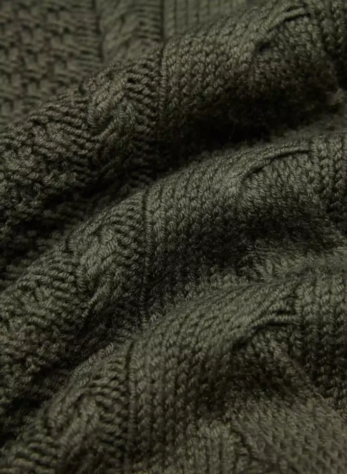 Pull à col roulé et manches longues en laine mérinos Heritage Knit