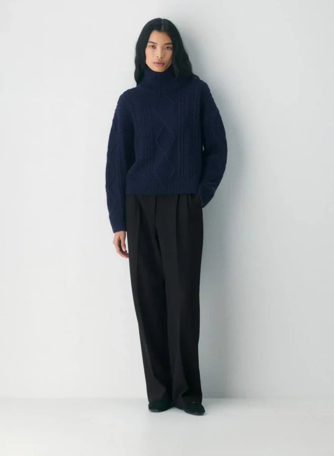 Pull à col roulé Heritage Knit en laine mérinos