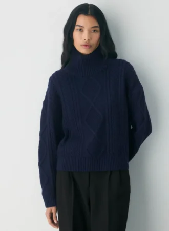 Pull à col roulé Heritage Knit en laine mérinos