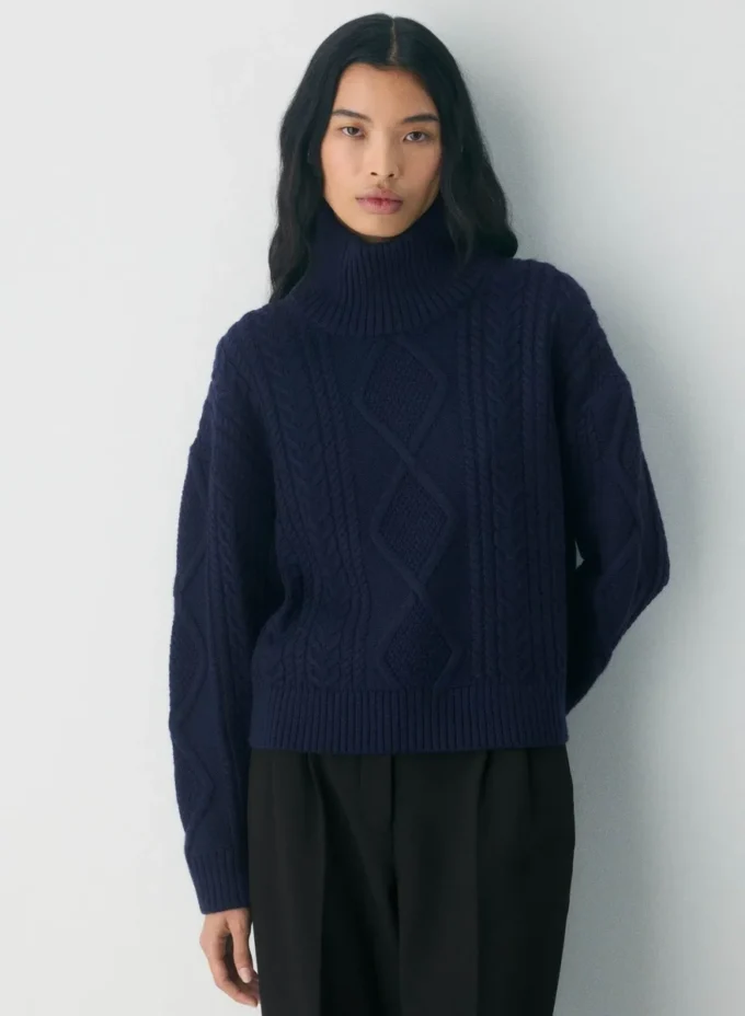 Pull à col roulé Heritage Knit en laine mérinos