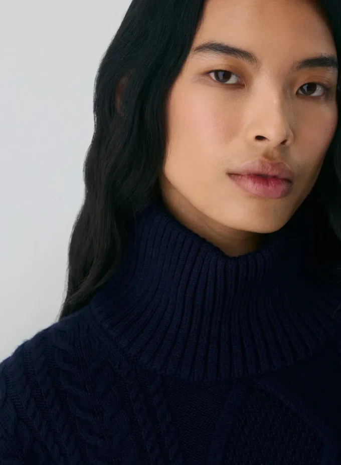 Pull à col roulé Heritage Knit en laine mérinos