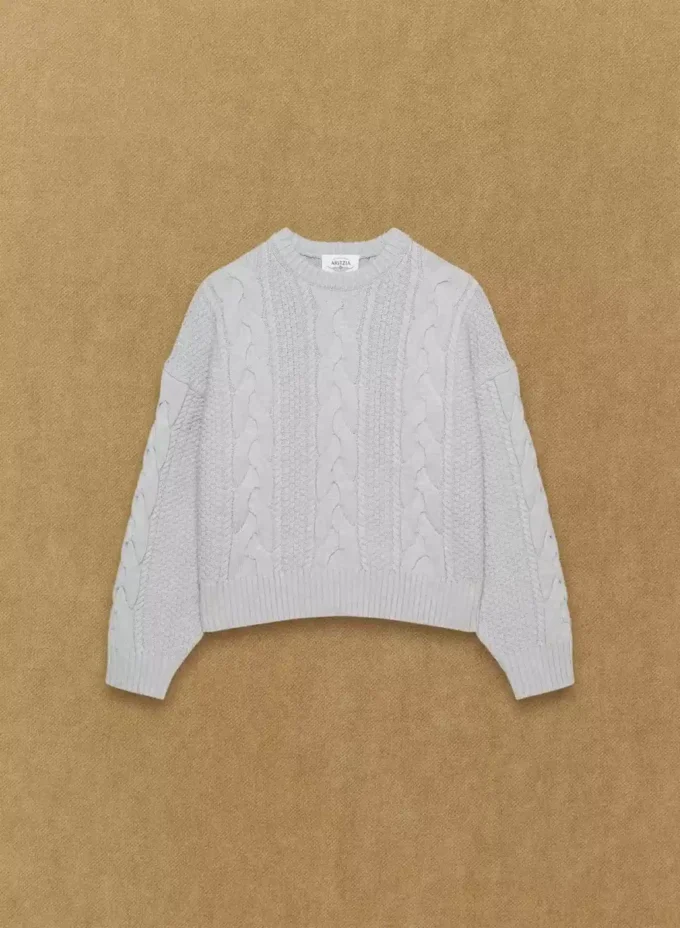 Pull en laine mérinos à col rond et coupe longue Heritage Knit