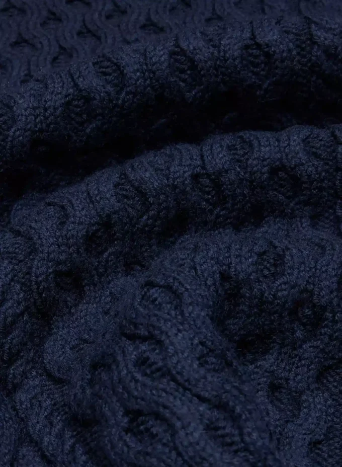 Pull en laine mérinos à col rond et coupe longue Heritage Knit