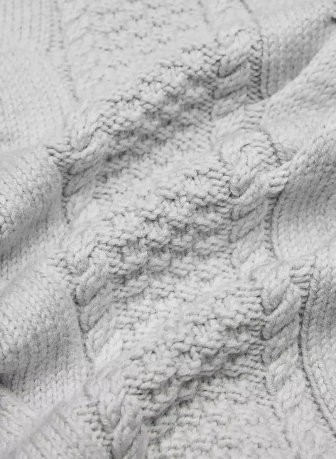 Pull en laine mérinos à col rond et coupe longue Heritage Knit