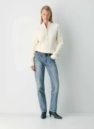 Pull en laine mérinos Heritage Knit à fermeture éclair 1/4
