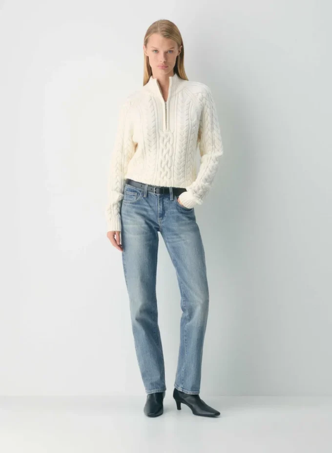 Pull en laine mérinos Heritage Knit à fermeture éclair 1/4