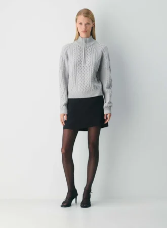 Pull en laine mérinos Heritage Knit à fermeture éclair 1/4
