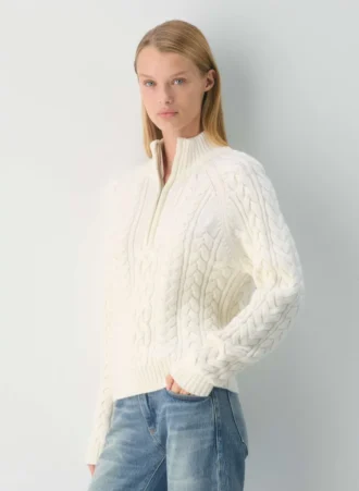 Pull en laine mérinos Heritage Knit à fermeture éclair 1/4