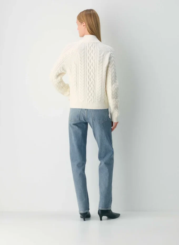 Pull en laine mérinos Heritage Knit à fermeture éclair 1/4