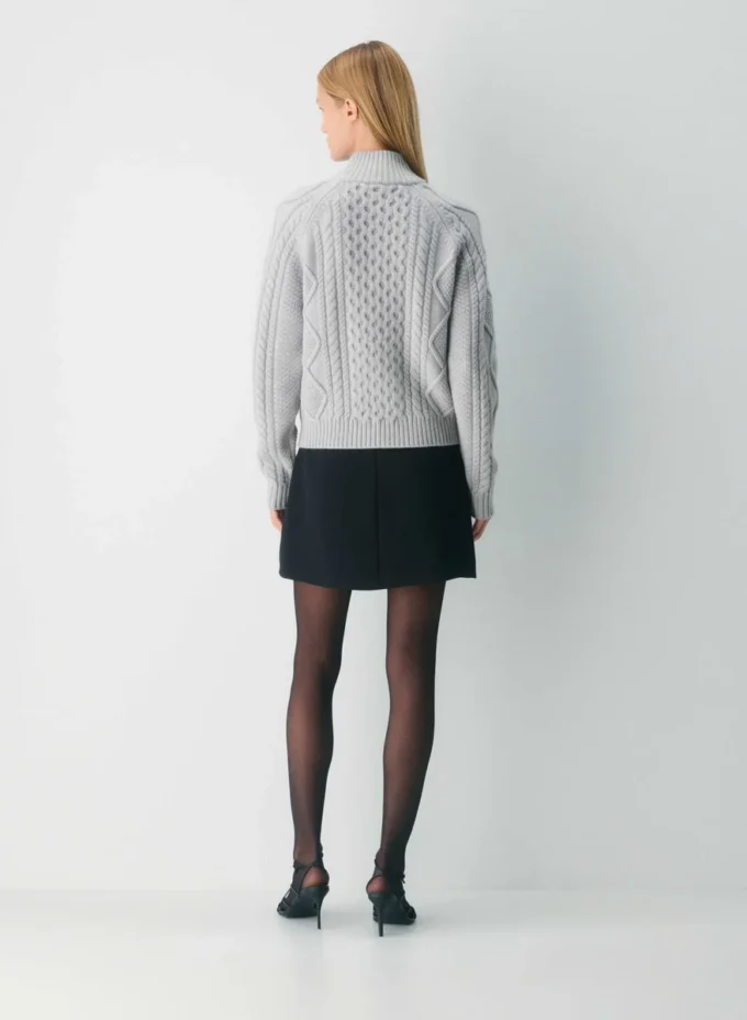 Pull en laine mérinos Heritage Knit à fermeture éclair 1/4