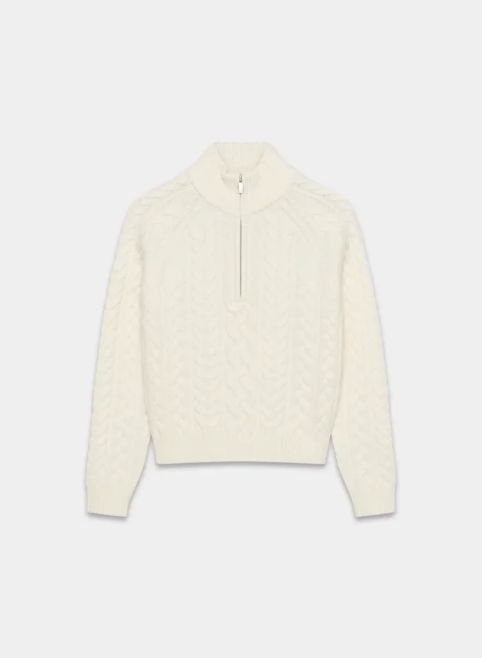 Pull en laine mérinos Heritage Knit à fermeture éclair 1/4