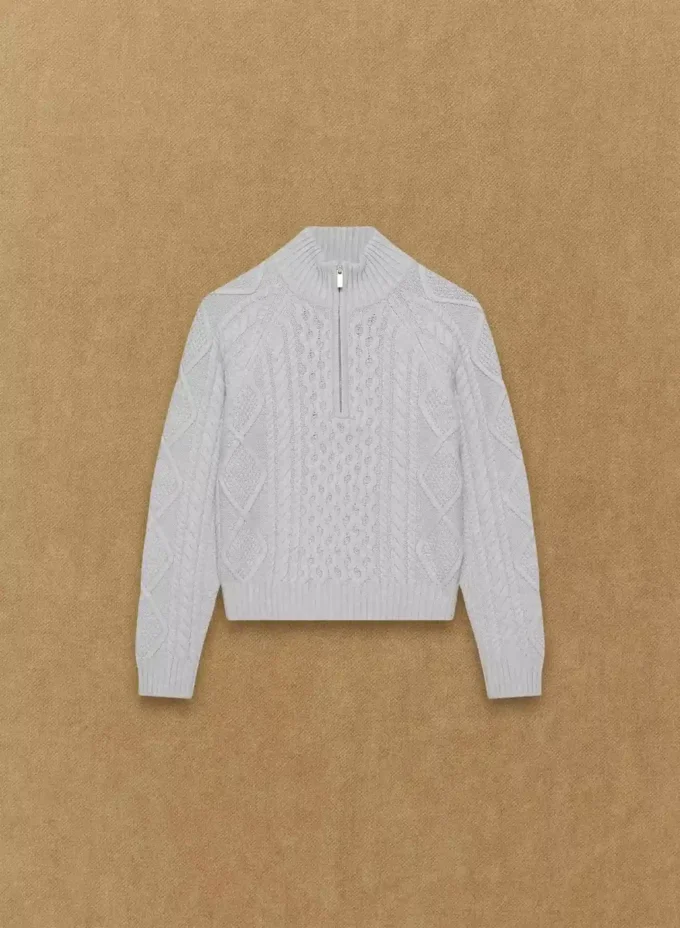 Pull en laine mérinos Heritage Knit à fermeture éclair 1/4