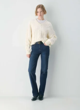 Pull en V en laine mérinos Heritage Knit