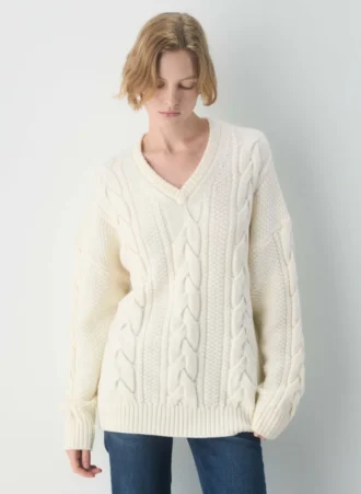 Pull en V en laine mérinos Heritage Knit