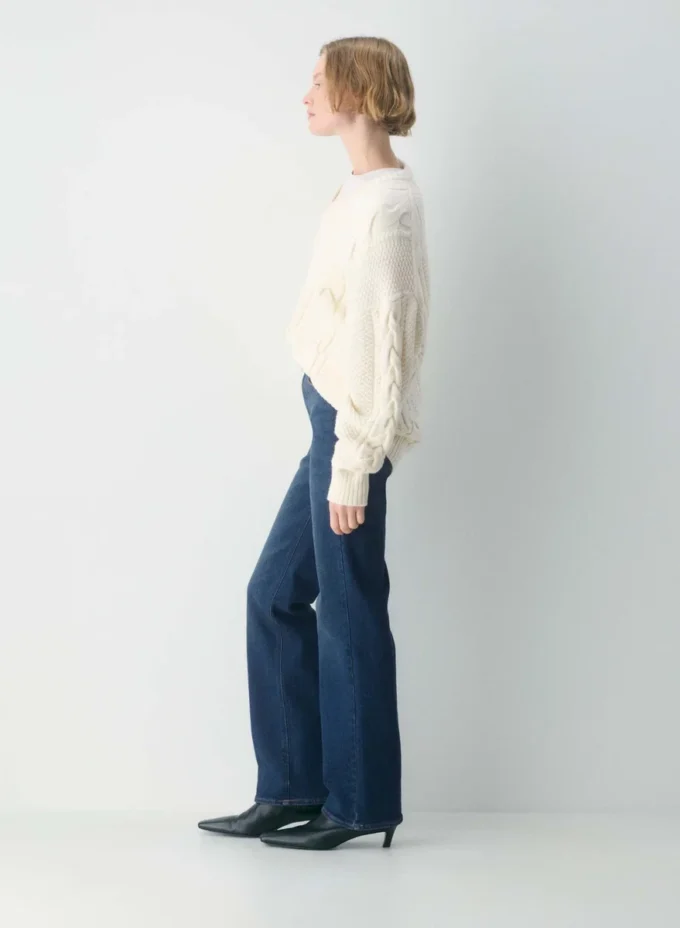 Pull en V en laine mérinos Heritage Knit