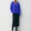 Pull oversize à col en V en cachemire moelleux