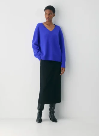 Pull oversize à col en V en cachemire moelleux