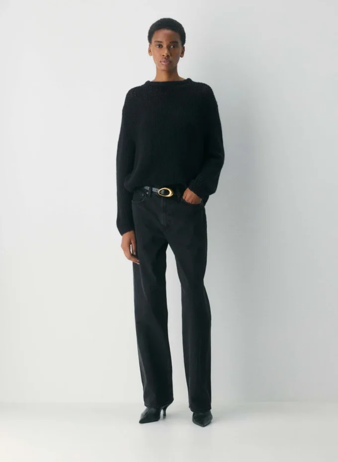 Pull oversize à col rond en cachemire Mesh