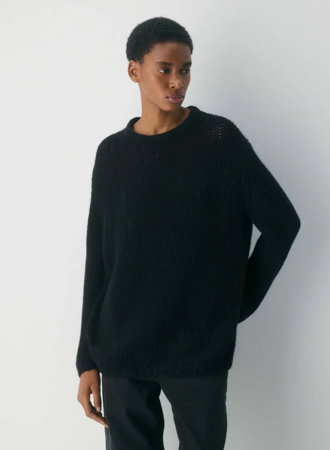 Pull oversize à col rond en cachemire Mesh