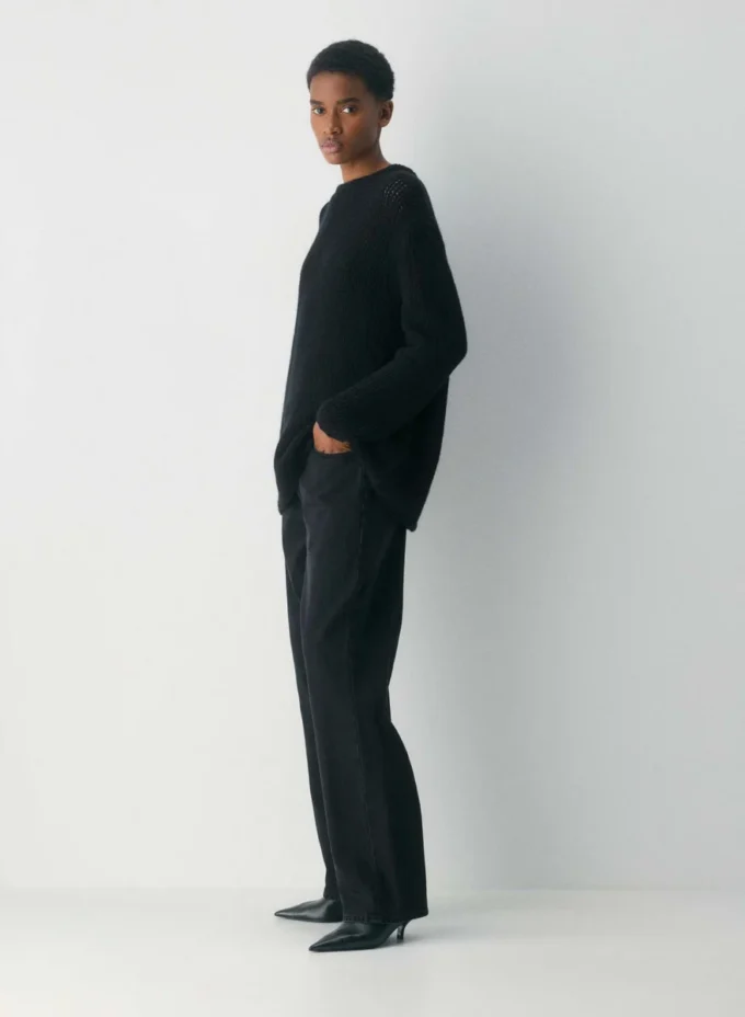 Pull oversize à col rond en cachemire Mesh