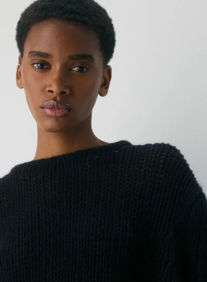Pull oversize à col rond en cachemire Mesh