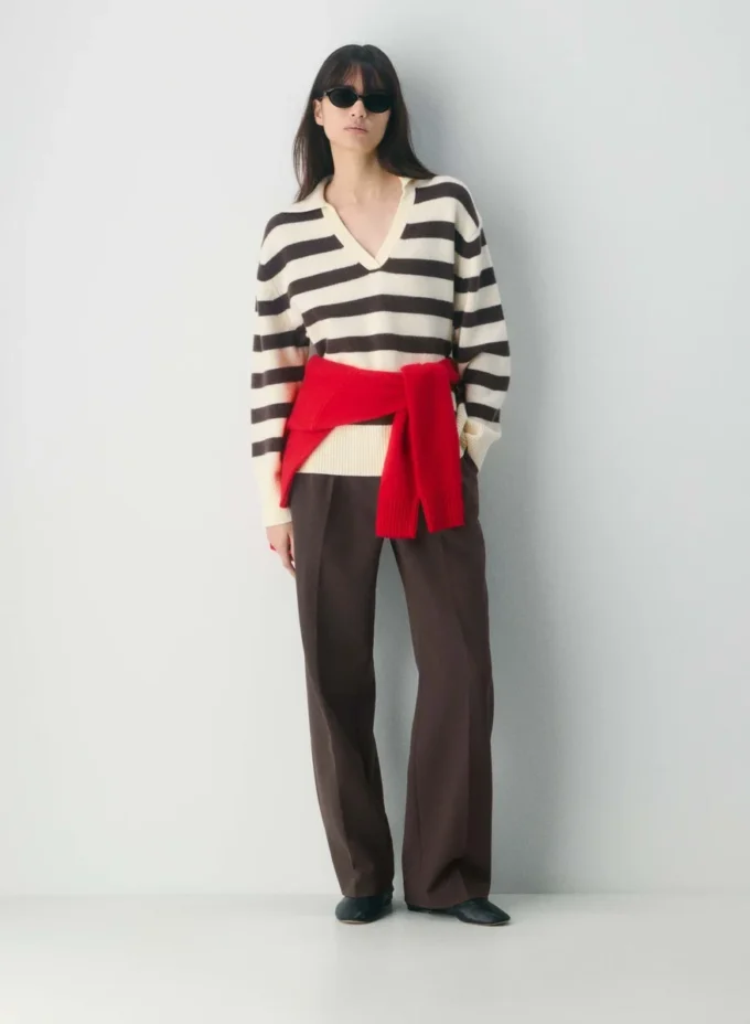 Pull polo oversize en cachemire moelleux