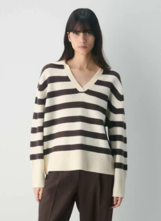 Pull polo oversize en cachemire moelleux