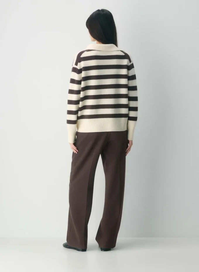 Pull polo oversize en cachemire moelleux