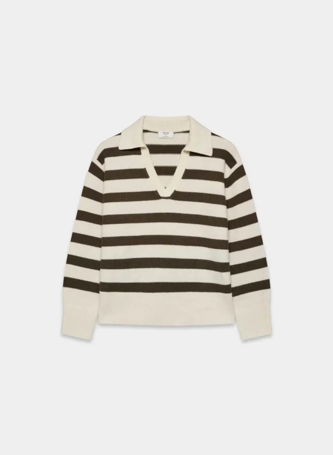 Pull polo oversize en cachemire moelleux