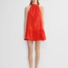 Robe en popeline couleur fauve