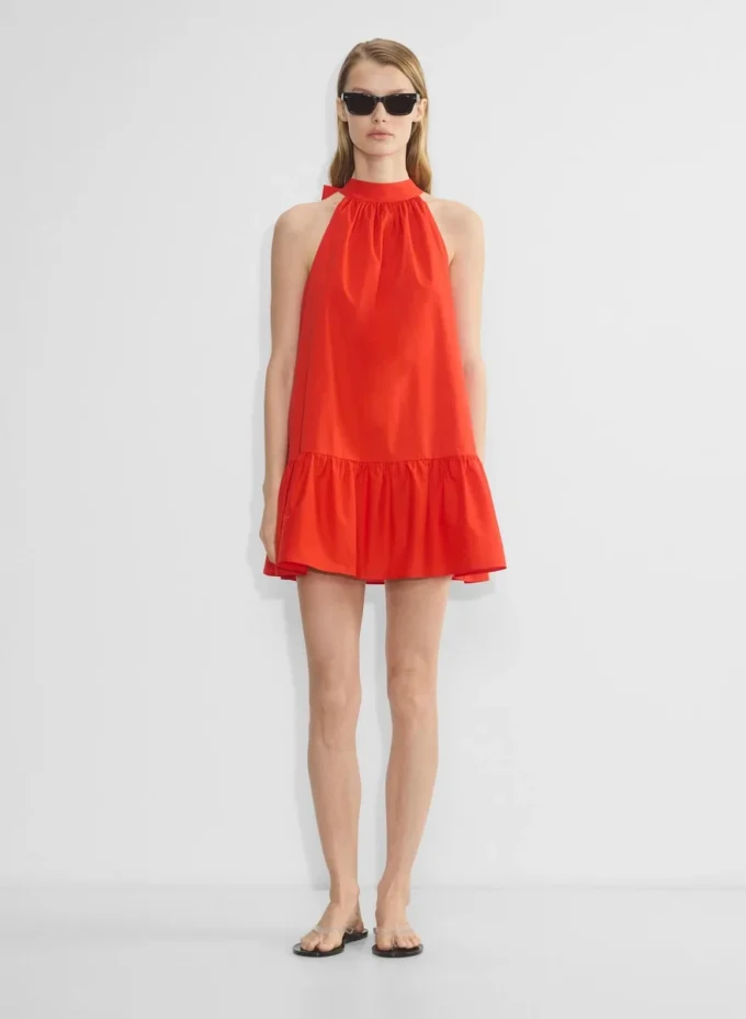 Robe en popeline couleur fauve