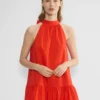 Robe en popeline couleur fauve