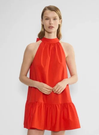 Robe en popeline couleur fauve
