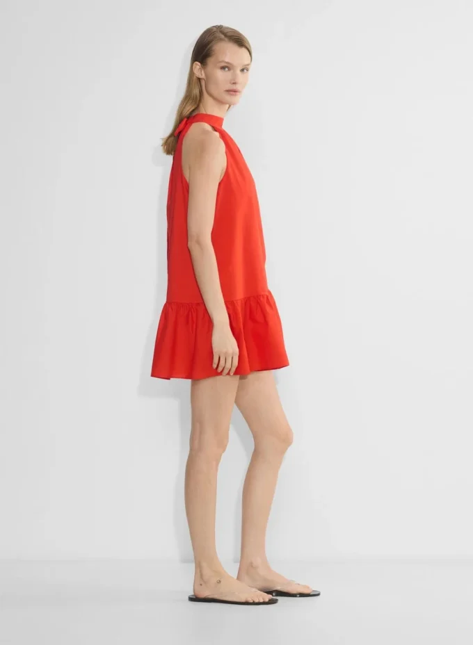 Robe en popeline couleur fauve