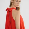 Robe en popeline couleur fauve