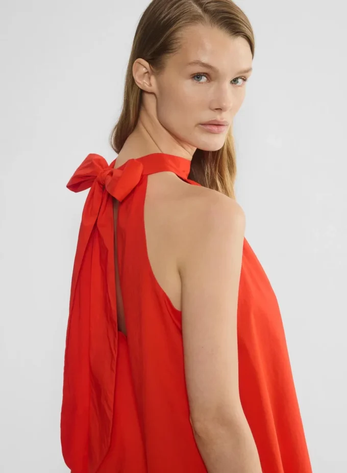 Robe en popeline couleur fauve