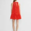 Robe en popeline couleur fauve