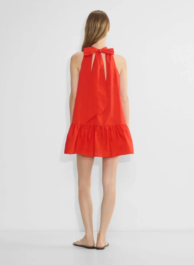 Robe en popeline couleur fauve
