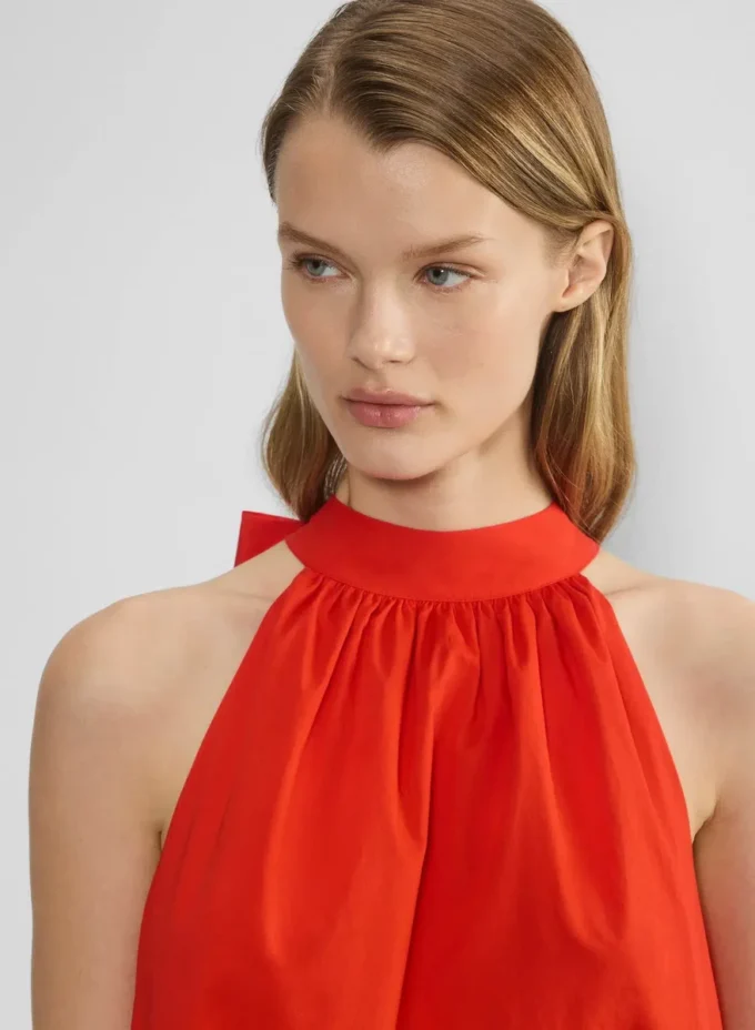 Robe en popeline couleur fauve