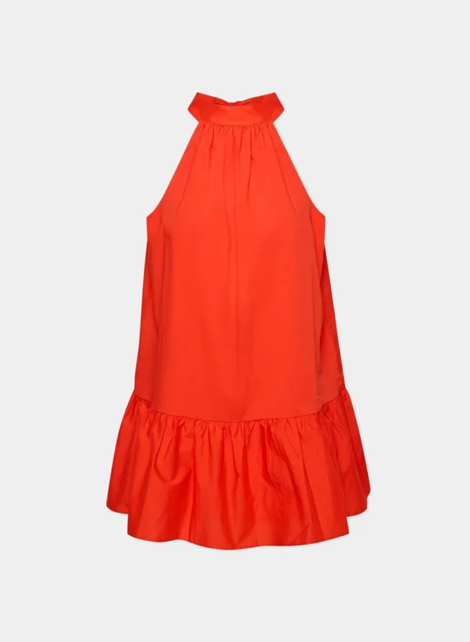 Robe en popeline couleur fauve