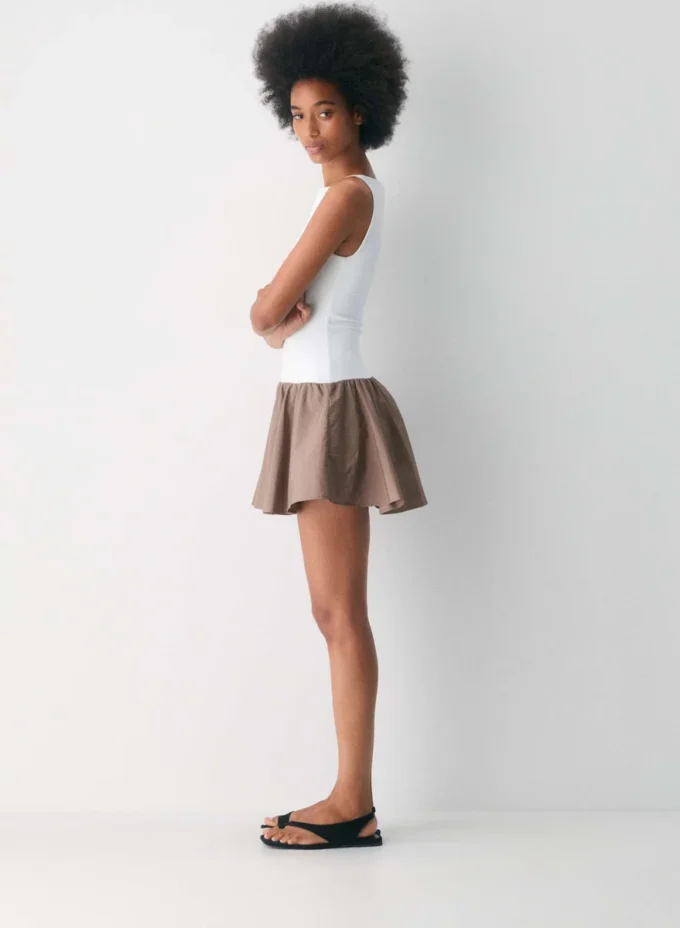 Robe en popeline segmentée